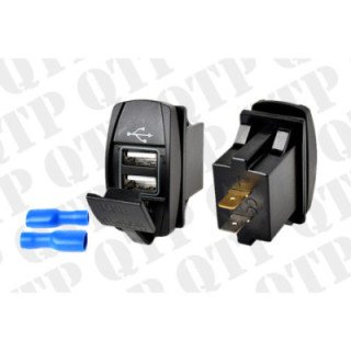 Rocker Switch - Blank USB Charger Double Port